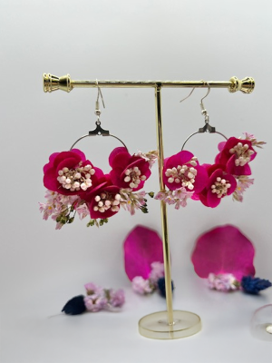 BOUCLES FLORALES ROSE