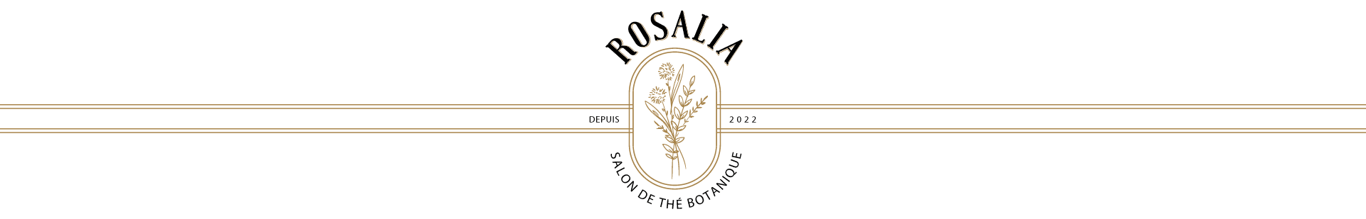 Logo bordure Rosalia - salon de thé botanique